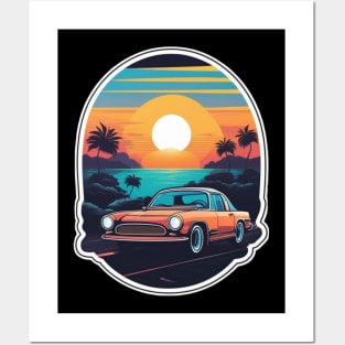 "Golden Trails: A Road Trip Under the Sunset Sky" Posters and Art